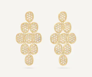 18K Yellow Gold Diamond Pavé Statement Earrings