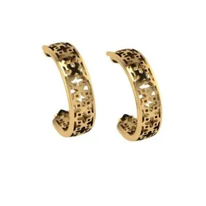 18k Yellow Gold Half Hoop Earrings