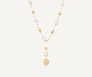 18K Yellow Gold Mother of Pearl & Gold Lariat