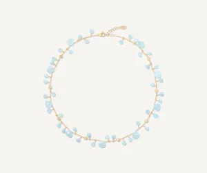 18K Yellow Gold Single-Strand Aquamarine Necklace