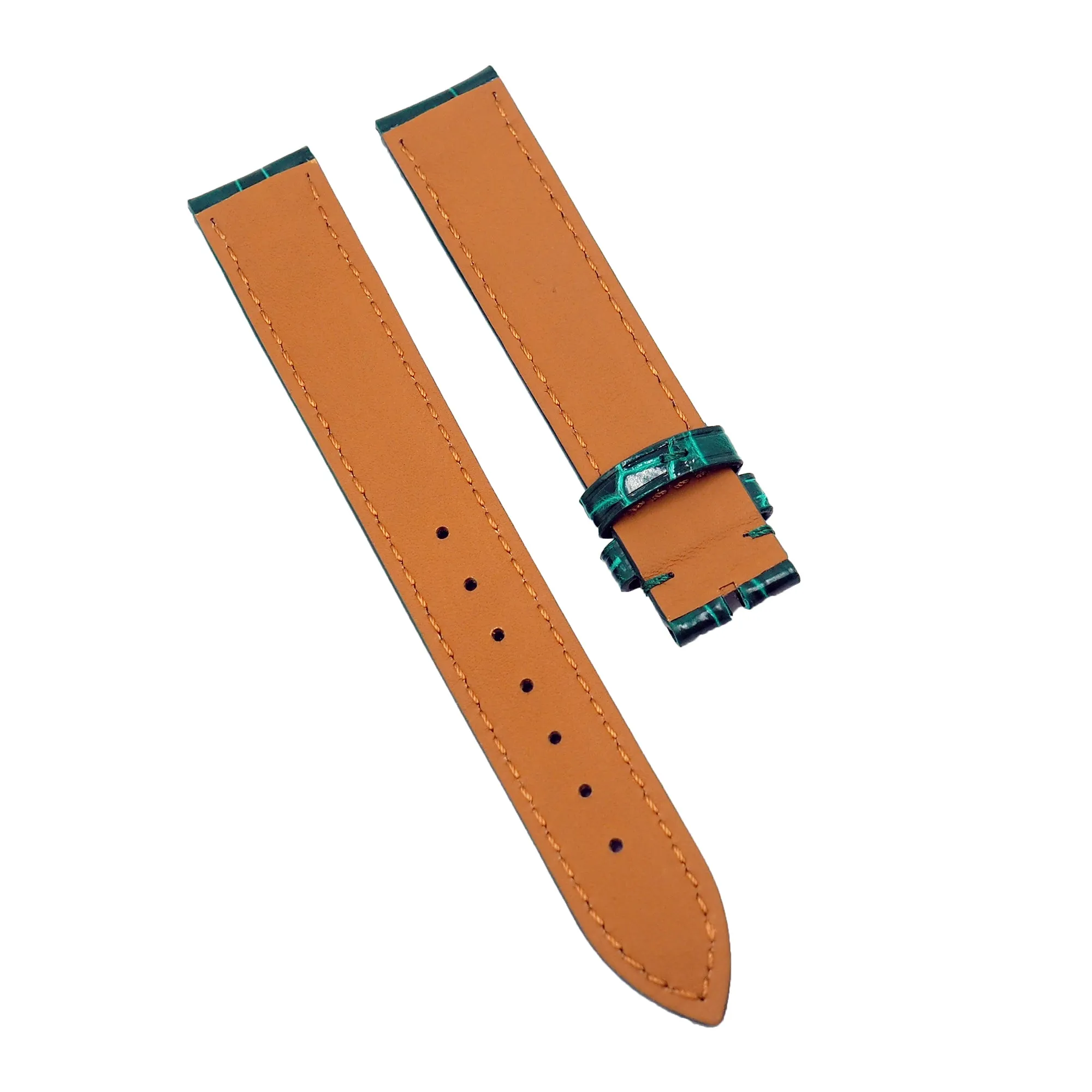 18mm, 19mm, 20mm, 21mm, 22mm Emerald Green Alligator Leather Watch Strap