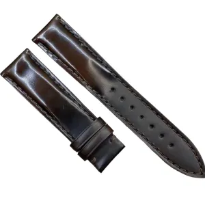 18mm, 19mm, 20mm, 21mm, 22mm Gradient Brown & Black Cordovan Leather Watch Strap