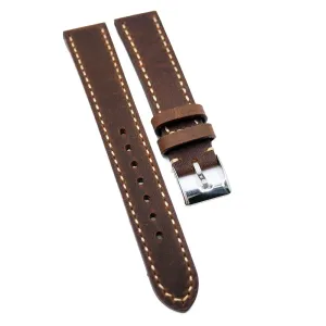 18mm, 19mm, 20mm, 21mm Syrup Brown Matte Calf Leather Watch Strap