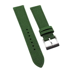 18mm, 20mm Green Nylon Watch Strap, Quick Release Spring Bars