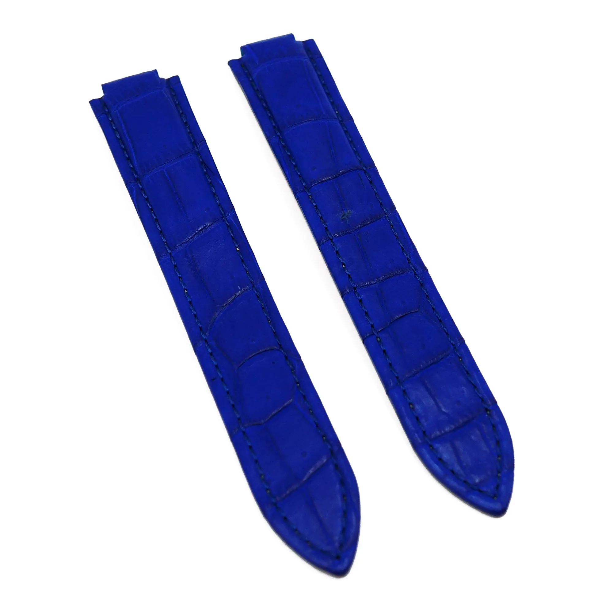 18mm Blue Alligator Leather Watch Strap For Cartier Ballon Blue 36mm