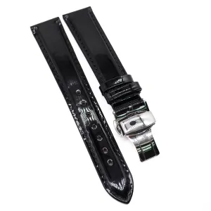 18mm Patent Leather Watch Strap, White / Red / Black