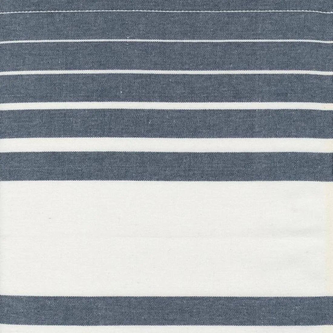 18" White Echo Stripes Indigo Toweling by Jenelle Kent