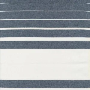 18" White Echo Stripes Indigo Toweling by Jenelle Kent