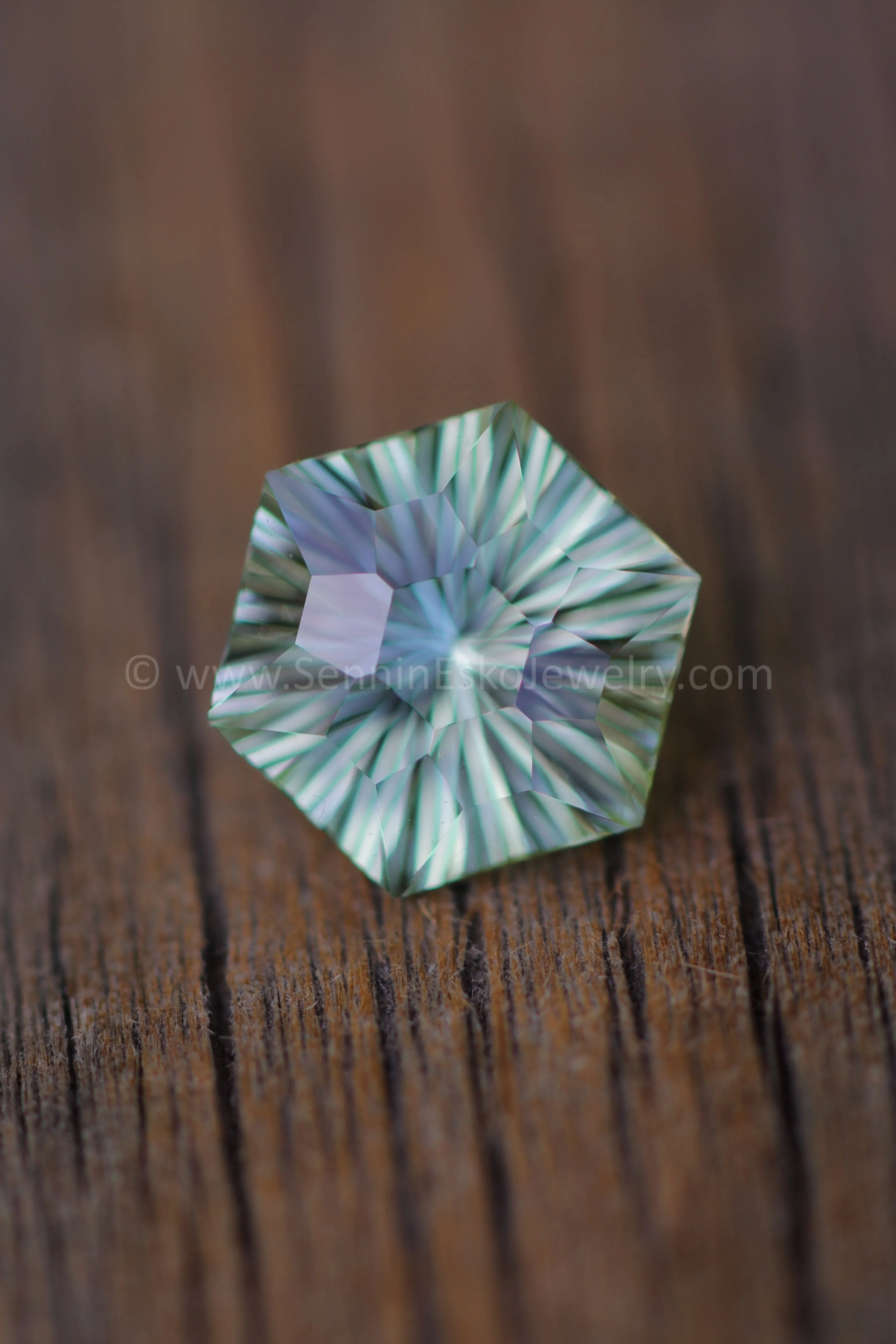 1.9 carat Light Mint Tourmaline Hexagon - 9x7.9mm - Galaxy Cut