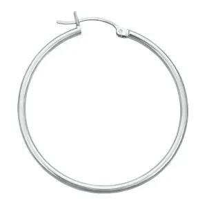 1.9 Grams, Plain White Gold Hoops (2mm x 25)