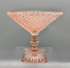 1930s Anchor Hocking “Miss America” Pink Depression glass Compote /b