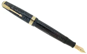 1940-41 PARKER VACUMATIC AZURE PEARL SENIOR MAXIMA DOUBLE JEWEL FOUNTAIN PEN RESTORED