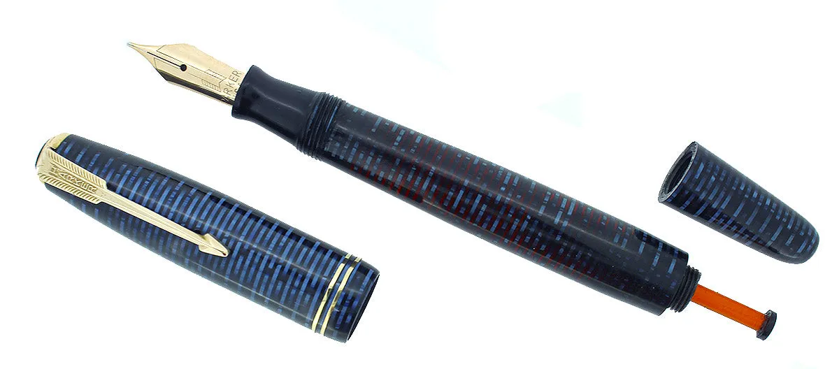 1944 PARKER AZURE PEARL VACUMATIC FOUNTAIN PEN GORGEOUS COLOR RESTORED