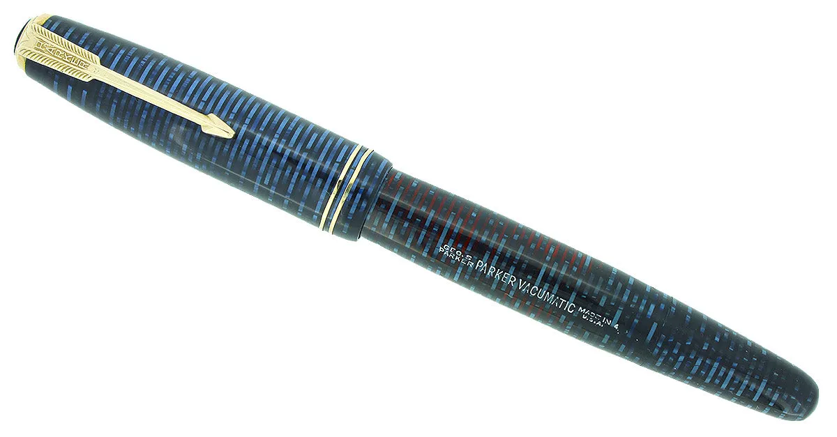 1944 PARKER AZURE PEARL VACUMATIC FOUNTAIN PEN GORGEOUS COLOR RESTORED