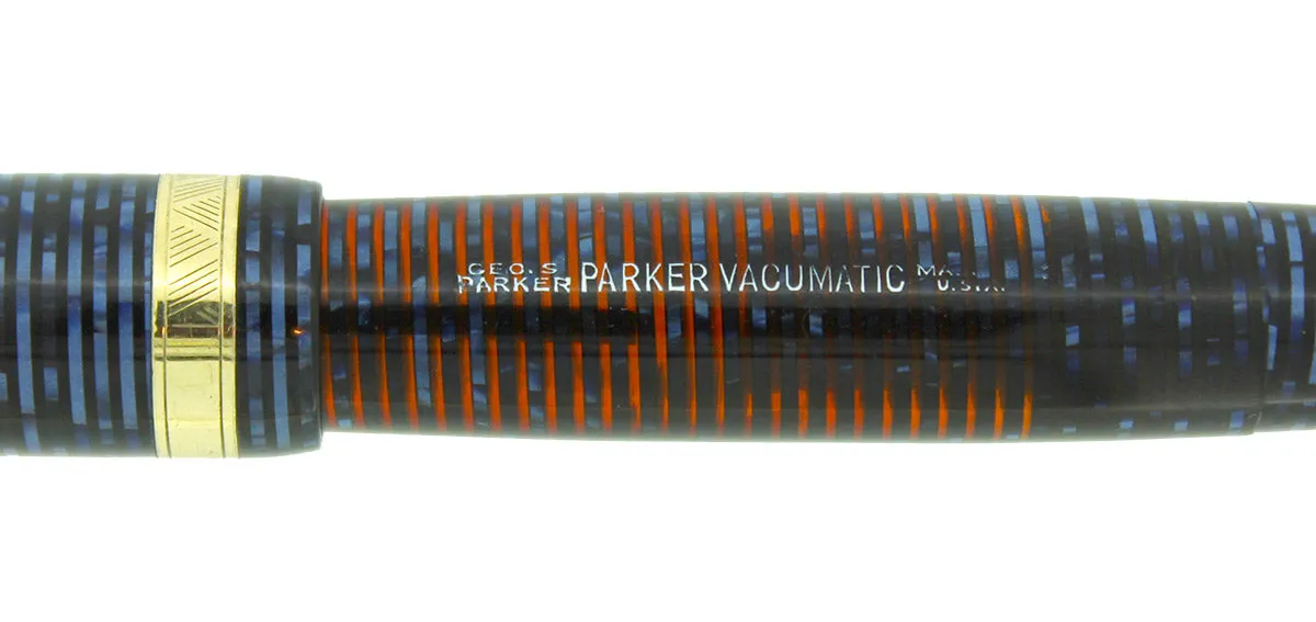 1944 PARKER AZURE PEARL VACUMATIC MAJOR FOUNTAIN PEN GORGEOUS COLOR RESTORED