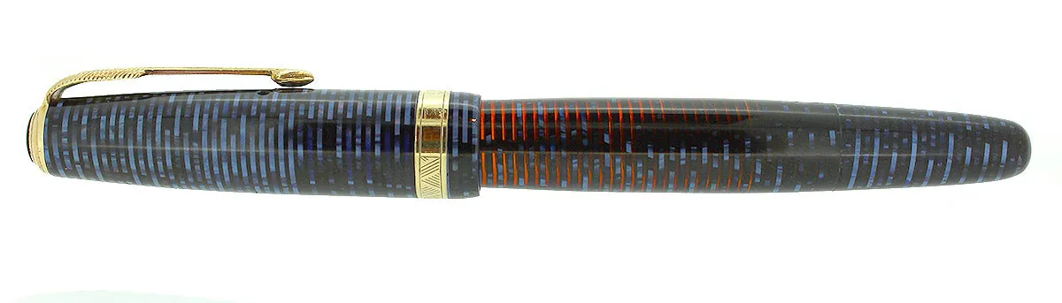 1944 PARKER AZURE PEARL VACUMATIC MAJOR FOUNTAIN PEN GORGEOUS COLOR RESTORED