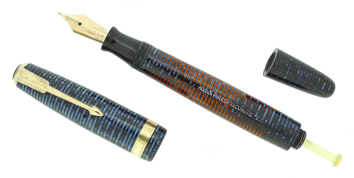 1944 PARKER AZURE PEARL VACUMATIC MAJOR FOUNTAIN PEN GORGEOUS COLOR RESTORED