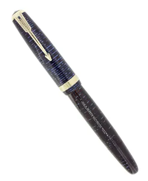 1944 PARKER BLUE AZURE PEARL VACUMATIC MAJOR FOUNTAIN PEN RESTORED