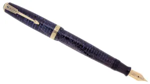 1945 PARKER AZURE PEARL VACUMATIC MAJOR FOUNTAIN PEN GORGEOUS COLOR RESTORED