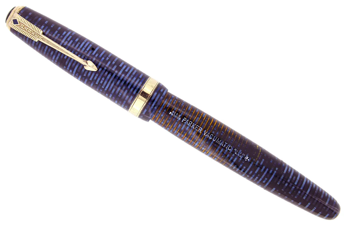 1945 PARKER AZURE PEARL VACUMATIC MAJOR FOUNTAIN PEN RESTORED