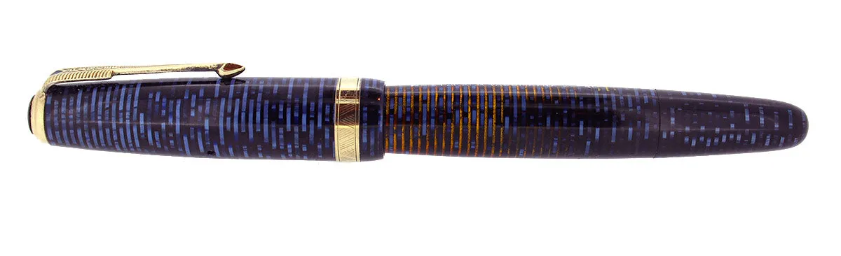 1945 PARKER AZURE PEARL VACUMATIC MAJOR FOUNTAIN PEN RESTORED