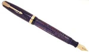 1946 PARKER AZURE PEARL VACUMATIC MAJOR FOUNTAIN PEN F to B FLEX NIB RESTORED