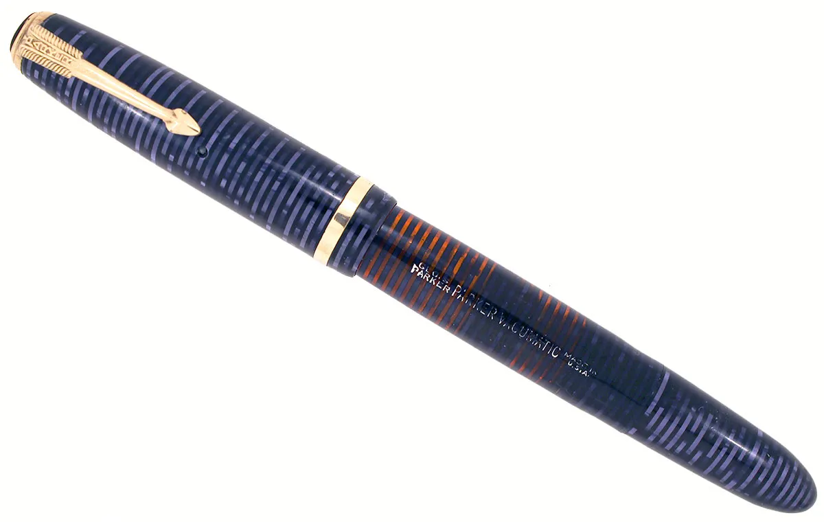 1947 PARKER AZURE BLUE PEARL VACUMATIC DEBUTANTE FOUNTAIN PEN F - BB NIB RESTORED