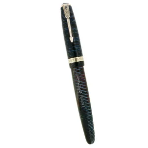 1947 PARKER AZURE PEARL VACUMATIC FOUNTAIN PEN SEMIFLEX NIB RESTORED