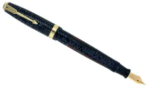 1947 PARKER AZURE PEARL VACUMATIC MAJOR SINGLE JEWEL FOUNTAIN PEN RESTORED