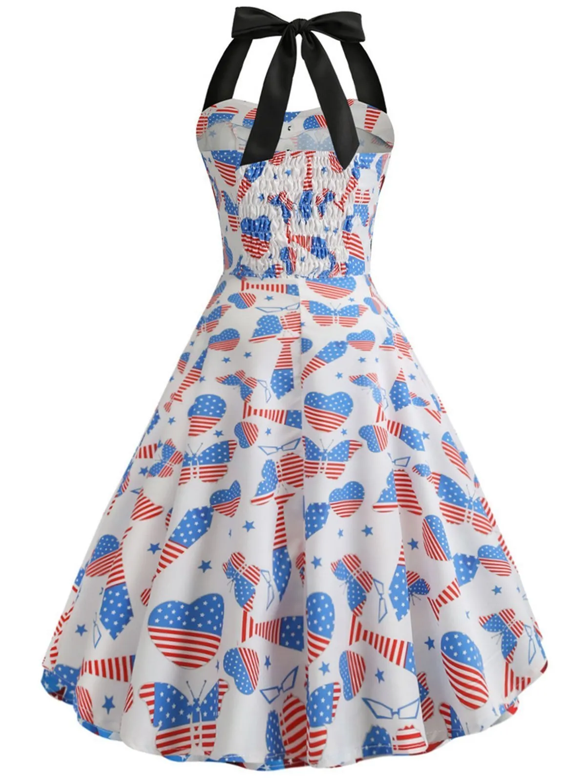 1950s American Flag Halter Dress