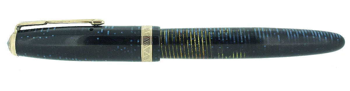 1953 PARKER AZURE PEARL VACUMATIC FOUNTAIN PEN F-BB FLEX NIB RESTORED