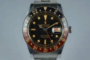 1958 Rolex GMT 6542 Glossy Gilt Chapter Ring with BAKELITE Bezel