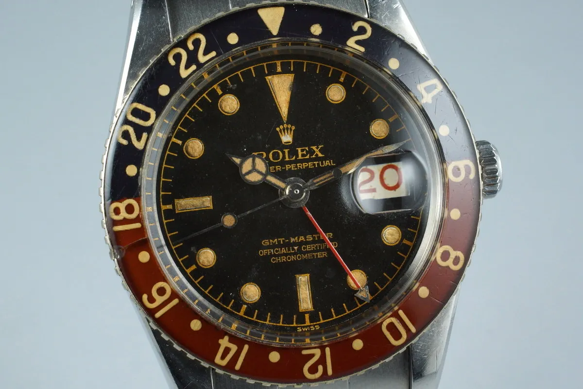 1958 Rolex GMT 6542 Glossy Gilt Chapter Ring with BAKELITE Bezel