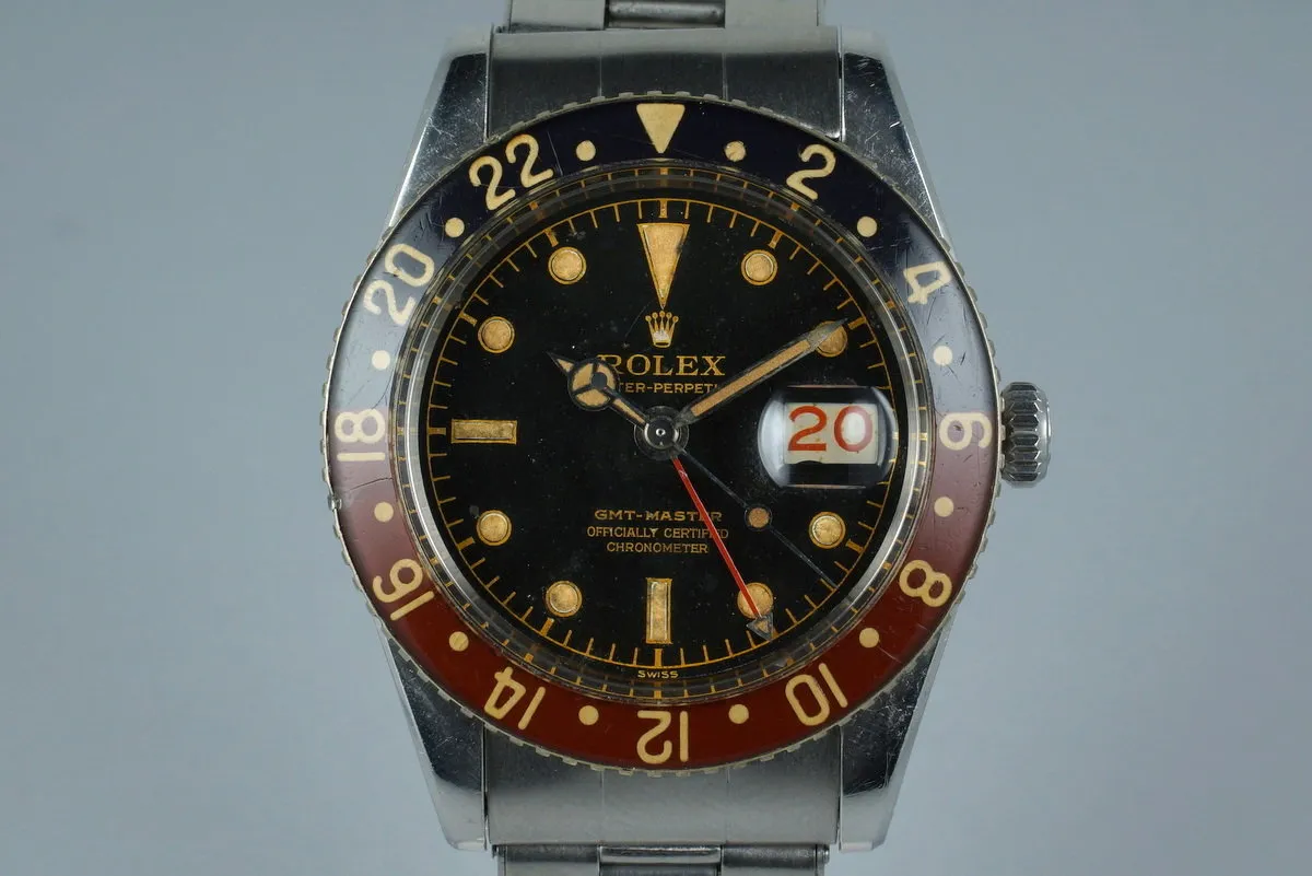 1958 Rolex GMT 6542 Glossy Gilt Chapter Ring with BAKELITE Bezel