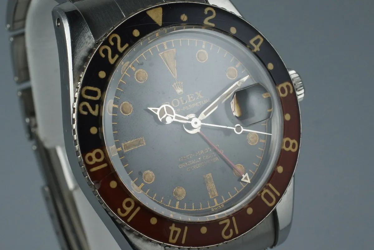 1958 Rolex GMT 6542 Glossy Gilt Chapter Ring with BAKELITE Bezel