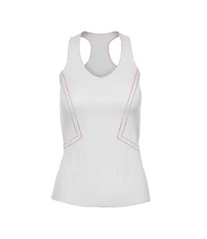 196050-100 | PLEATED V-NECK TANK | WHITE