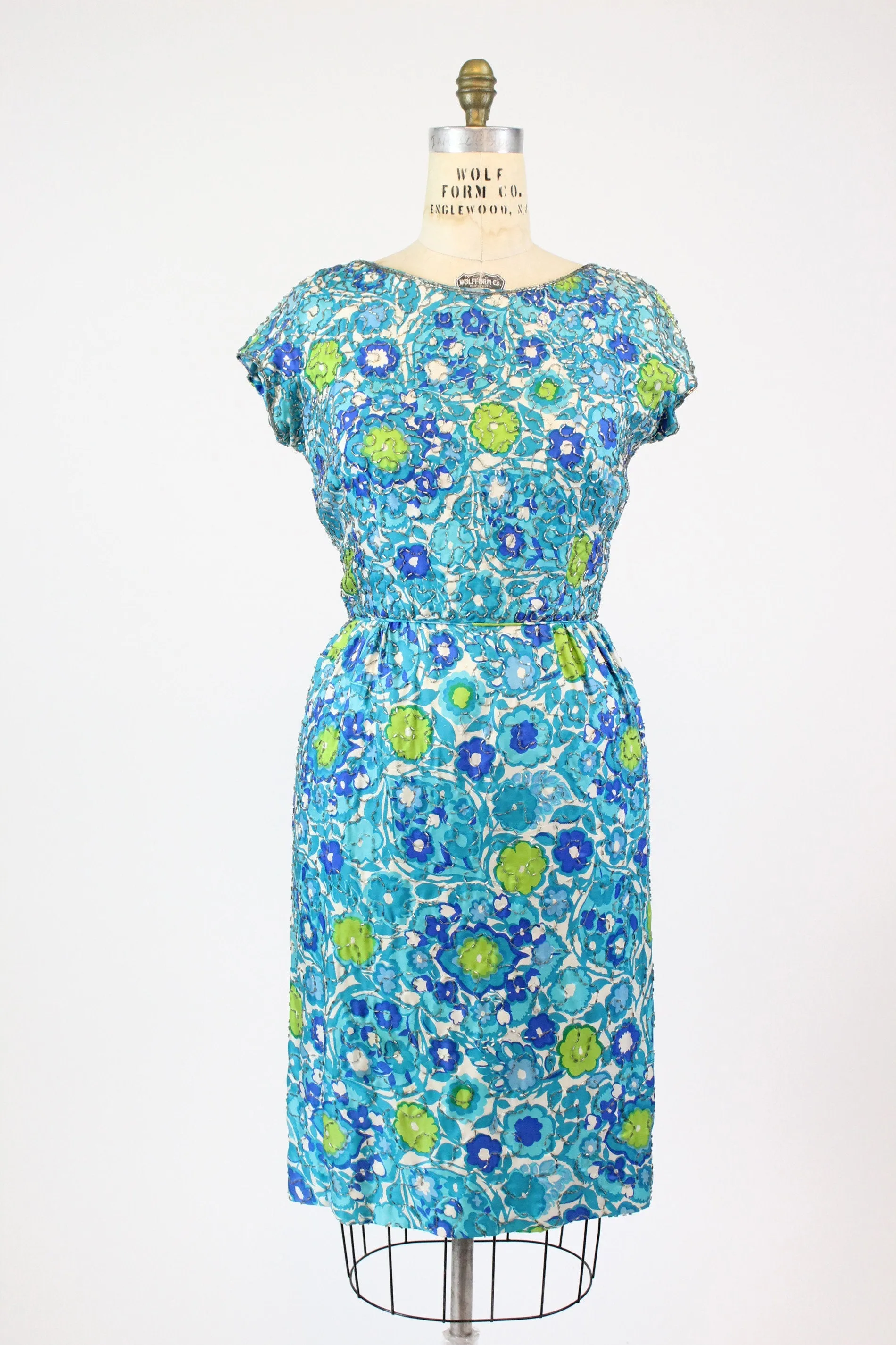 1960s I Magnin silk beaded dress medium | new fall