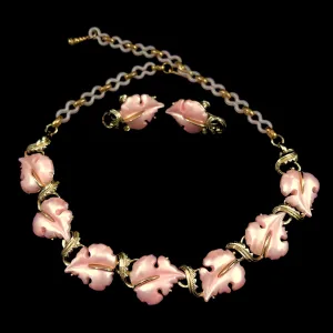 1960s Star Pink Thermoset Demi Parure