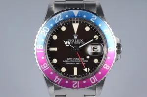 1968 Rolex GMT 1675 Brown Mark I Dial with Fuchsia Insert