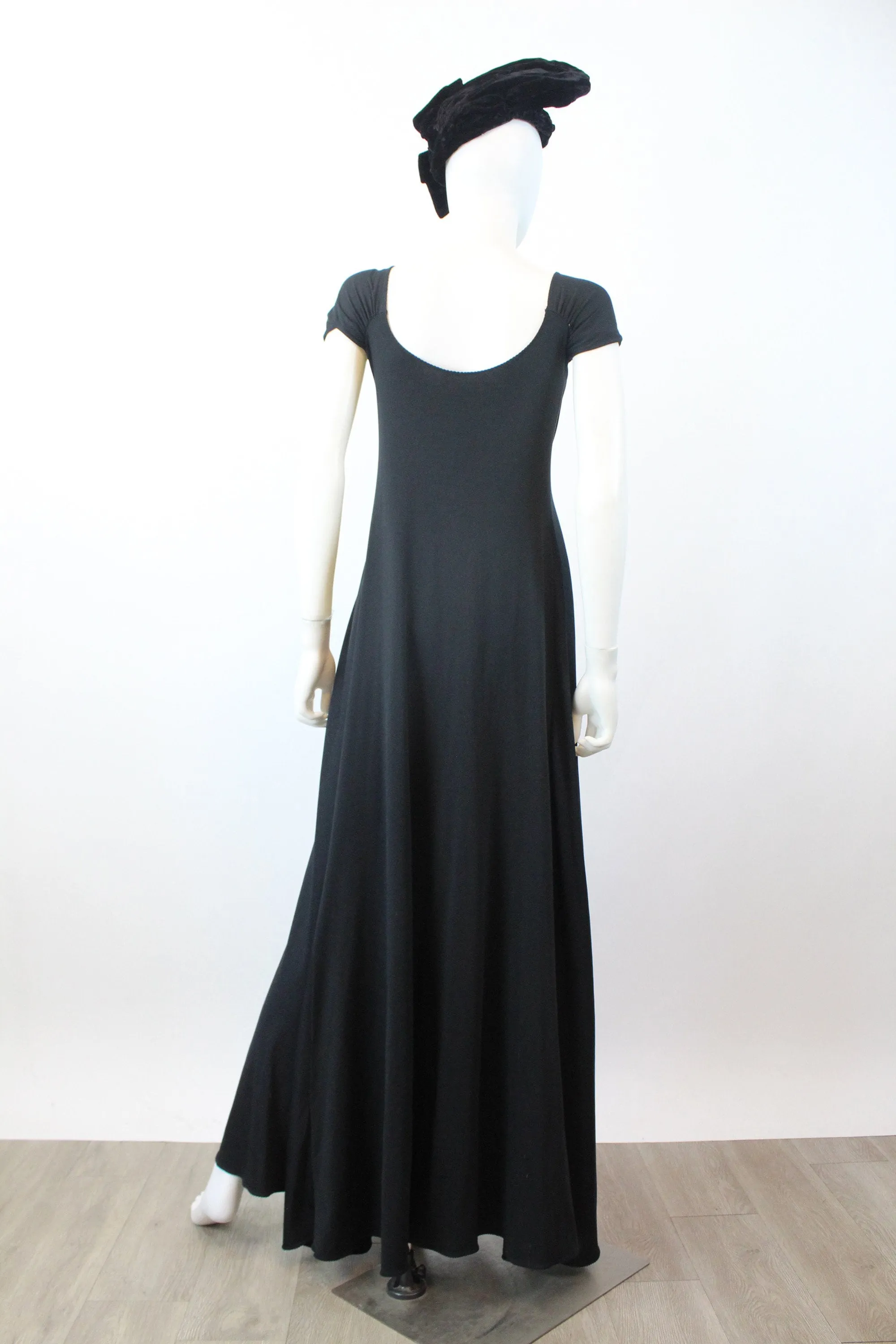 1970s 1971 JOHN KLOSS grecian dress jersey maxi small medium | new winter