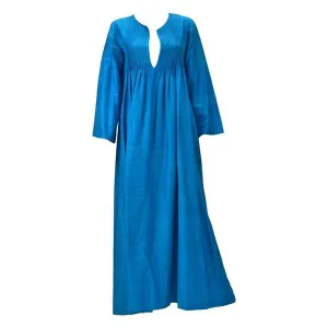 1970s Marti Blue Silk Kaftan