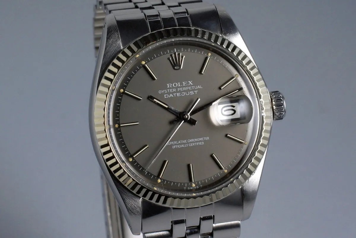 1972 Rolex DateJust 1601 Gray Dial with Box and Papers