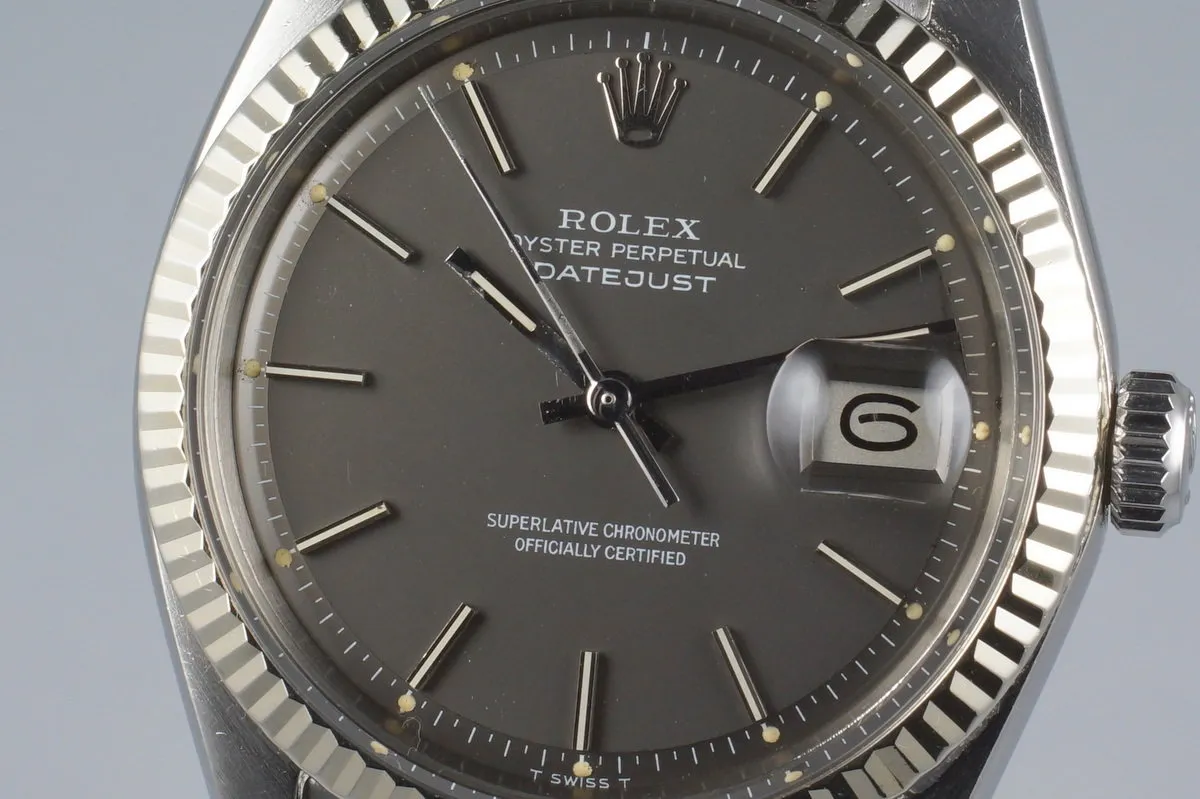 1972 Rolex DateJust 1601 Gray Dial with Box and Papers