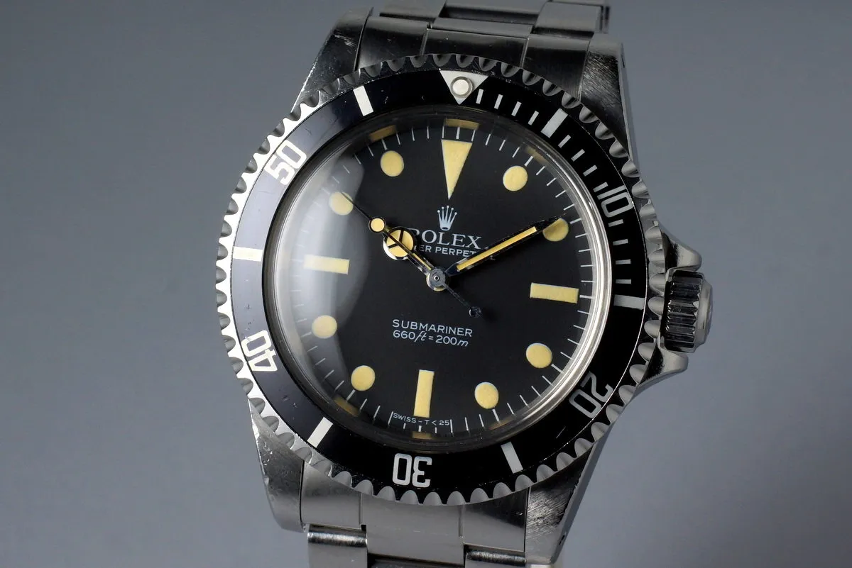 1982 Rolex Submariner 5513 Mark V Maxi Dial with Papers