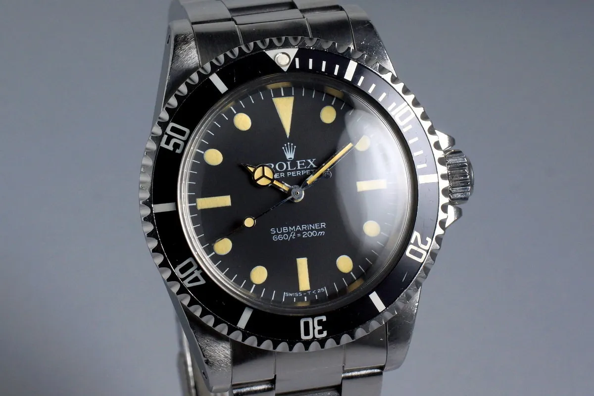 1982 Rolex Submariner 5513 Mark V Maxi Dial with Papers