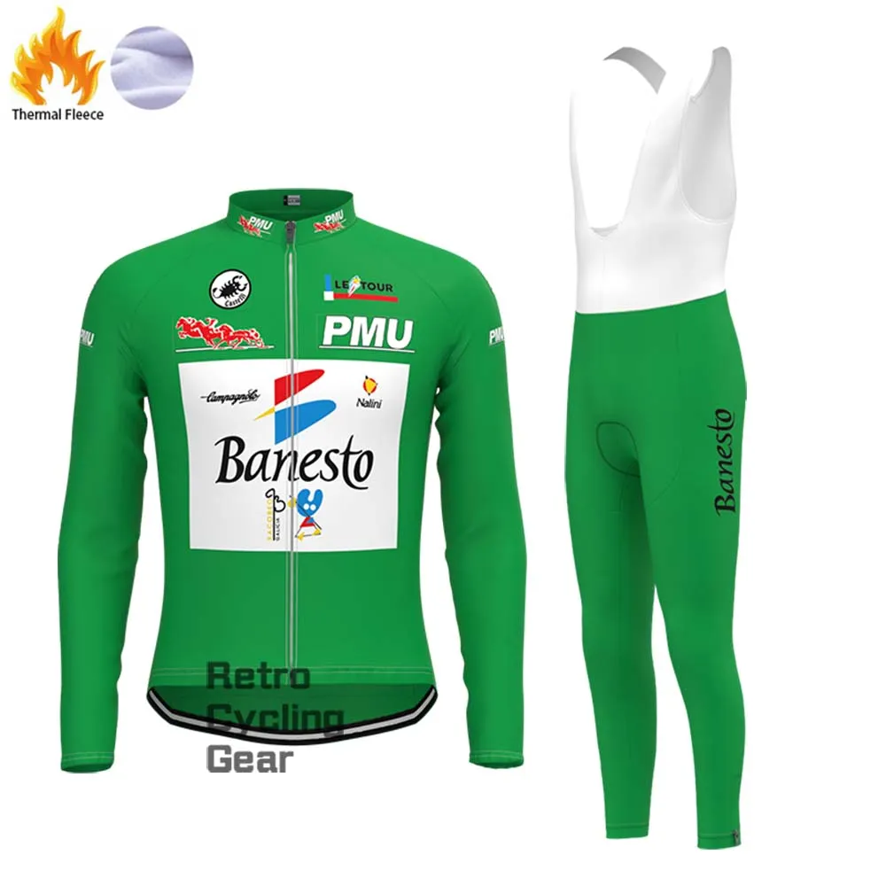 1990s Banesto Fleece Retro Long Cycling Kits