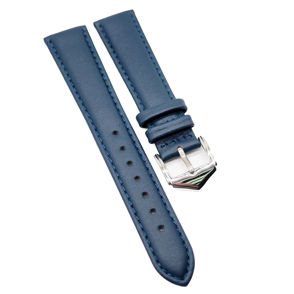 19mm Calf Leather Watch Strap, Black / Brown / Blue