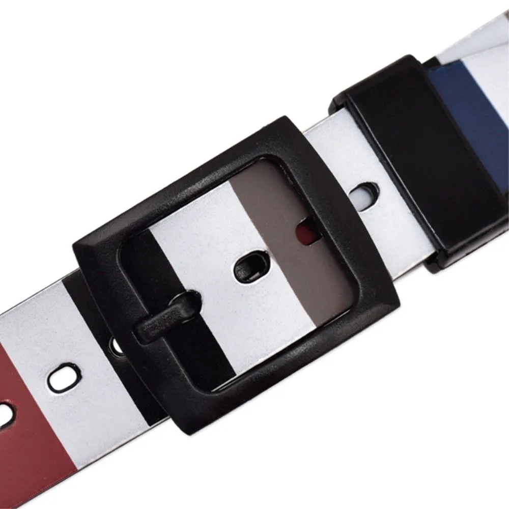 19mm Universal stripe printed silicone watch strap - White