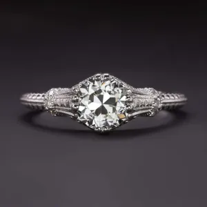 1ct GIA CERTIFIED I SI1 OLD EUROPEAN CUT DIAMOND ENGAGEMENT RING VINTAGE STYLE