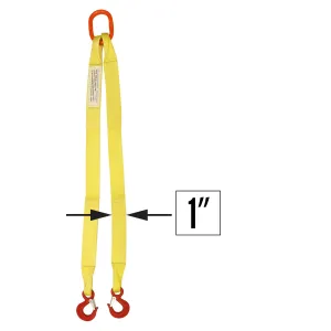 1"x6' (1 ply) Double Leg Nylon Sling w/ Master Link & Sling Hook